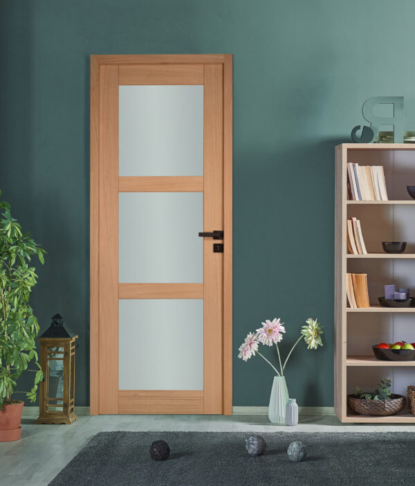 URSA - Bloc porte chêne 3 vitrages