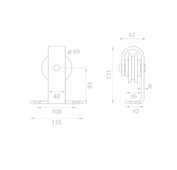 Rail pour systéme coullisant TYPE N° 2
